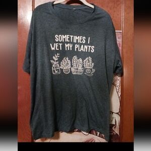 Playful Green Tee with Plant Graphic